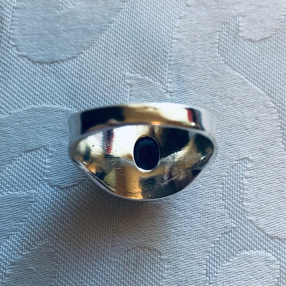 Unisex Size 9 Amethyst Silver Ring - Picture 7 of 12